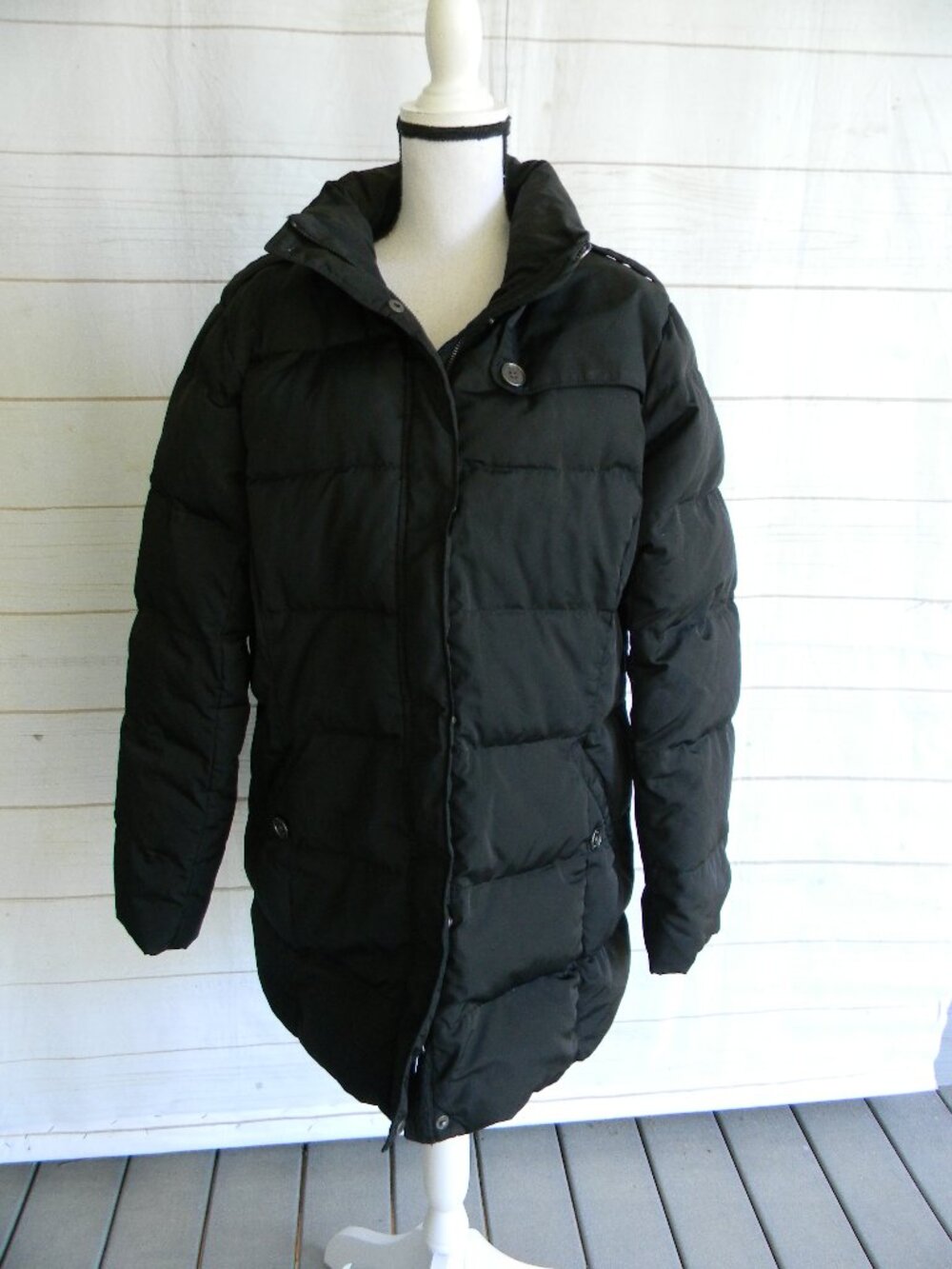 Lands End WM'S BLACK DOWN PUFFER COAT PARKA SZ XL 18-20